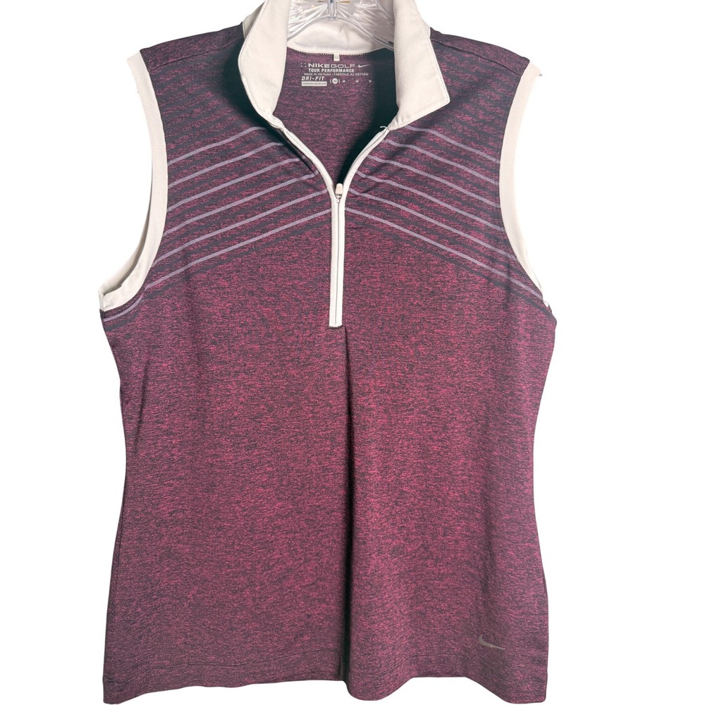 Nike Golf Vest Womens Medium Burgundy Polyester Spandex Dri-FIT Athletic Top